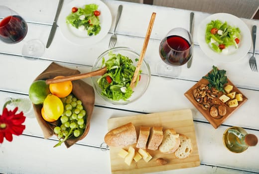 Healthy and fresh food served for breakfast