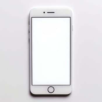 A cellphone with an empty screen in a white background