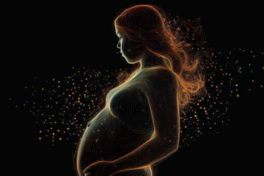 Mother and Child Bond. happy mothers day celebration .illustration. line drawing