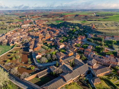 Aerial Views Of The Town Of Ayllon Cradle Of The Red Villages In addition Of Beautiful Medieval Town In Segovia. Architecture Landscapes Travel Rural Environment.