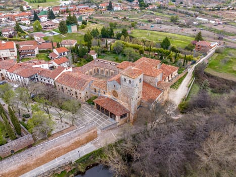 San Cosme and San Damian Collegiate Church, Covarrubias, Burgos, Spain. It was built based on an earlier Romanesque church. Gothic church. It has a Latin cross floor plan three naves and a crossing
