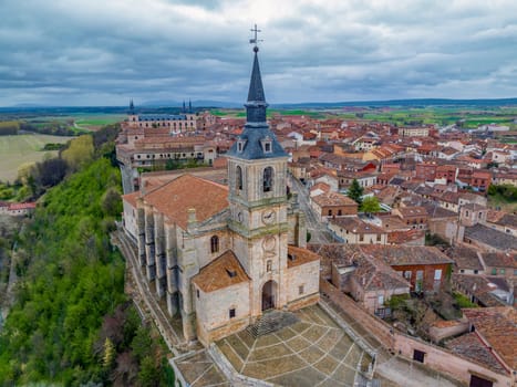Aerial view of San Pedro church Lerma Burgos province Spain