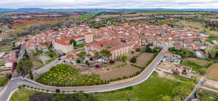 Panoramic aerial view of Caleruega Burgos province Spain