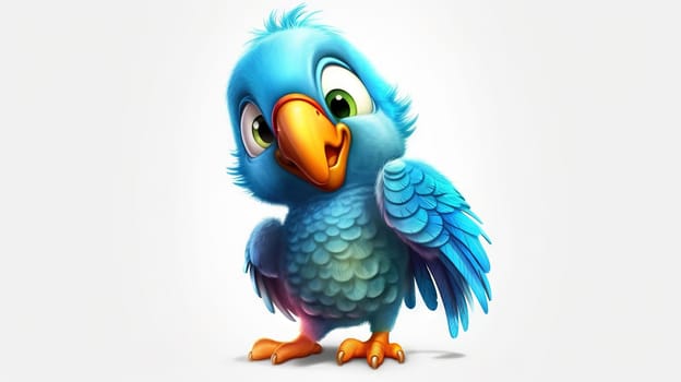 Colorful parrot, cartoon illustration - generative AI - AI generated
