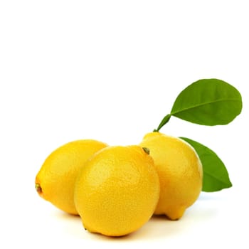 lemons pile isolated on white