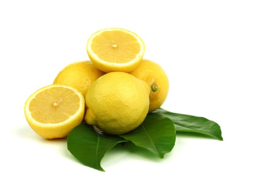 lemons pile isolated on white
