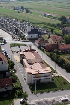 Parish Church of St. Martin and the Pastoral Center in Hrnetic, Karlovac, Croatia