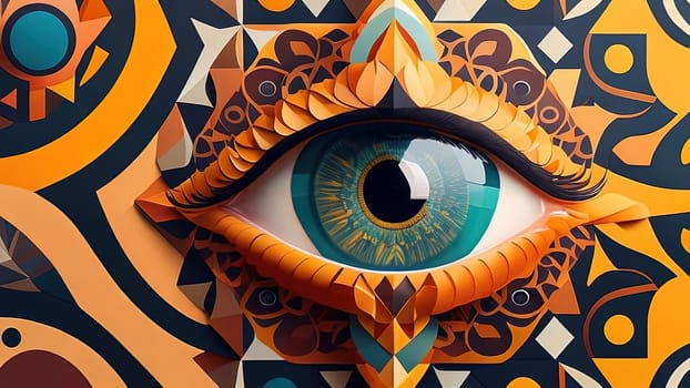 Mystical eye. Vector illustration. Psychedelic design. generative ai