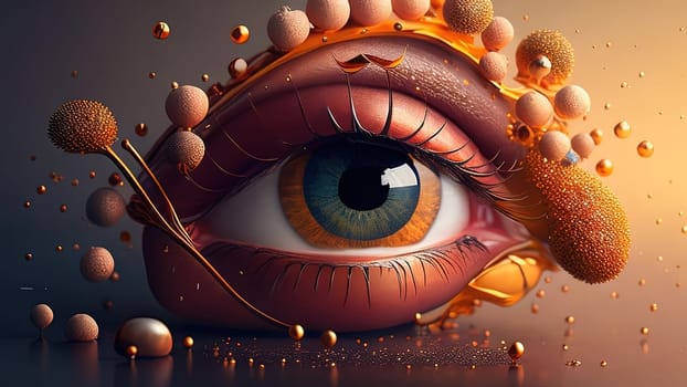 Mystical eye. Vector illustration. Psychedelic design. generative ai