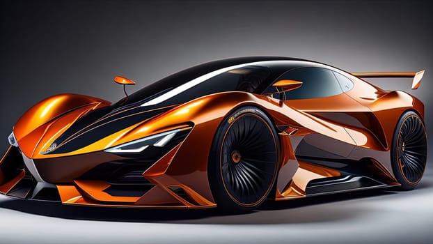 3D rendering of a brand-less generic concept car in studio environment