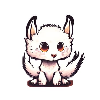 Cute cartoon fox isolated on a white background. Vector illustration.