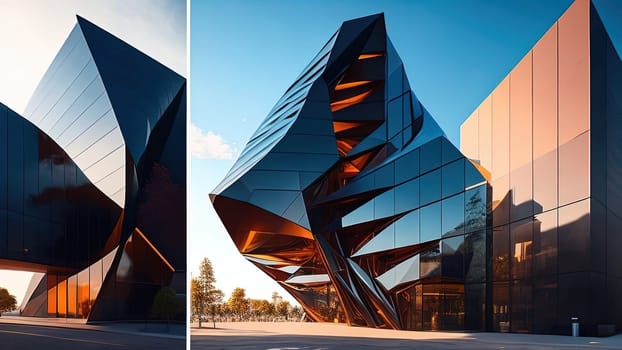 Abstract 3d render of modern architecture. Futuristic building.