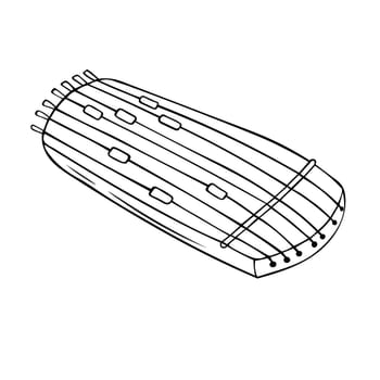 Kazakh traditional folk musiacal instrument zhetygen vector illustation.