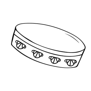 The Tamorra drum is a folk Italian percussion instrument. Vector illustration.