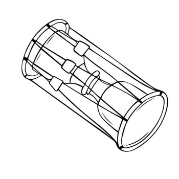Korean traditional national musical instrument drum changu vector illustration.
