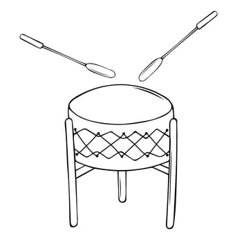 Pow Wow Drum traditional American Indian drum vector illustration.