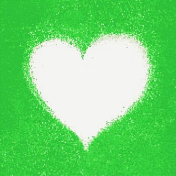Mosaic green heart. Decor. Tile decor. Interior Design with mosaic.