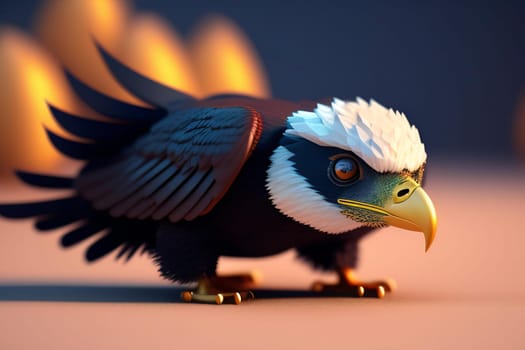 Bald Eagle Bird - 3D Rendered Illustration.