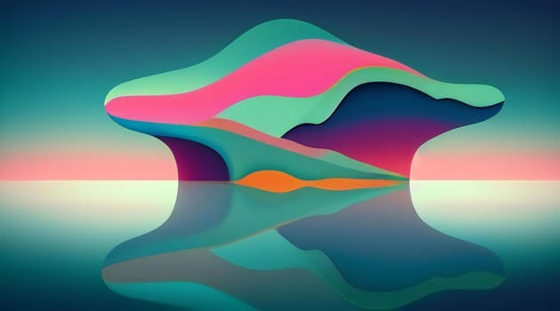 Abstract background with colorful shapes. 3d rendering. Digital illustration.