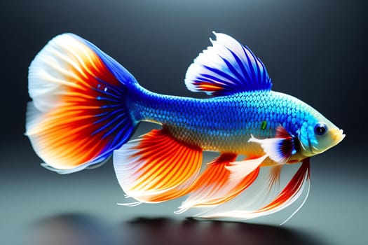 Capture the moving moment of red-blue siamese fighting fish isolated on black background. Betta fish.