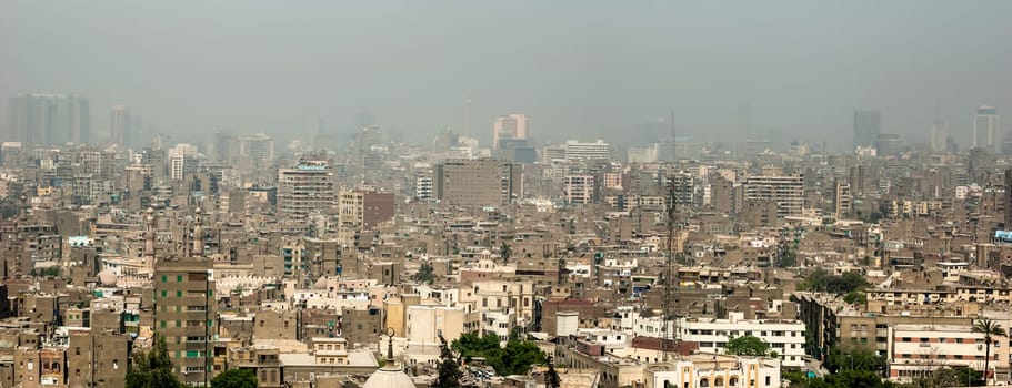 Cairo, Egypt - April 14 2008: Panoramic view of Cairo, Egypt.