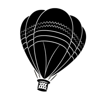 Hot Air Balloon Icon Isolated on White Background.