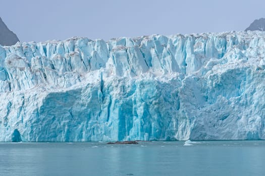 Details of a Tidal Glacier Front on Monacobreen in the Svalbard Islands in Norway