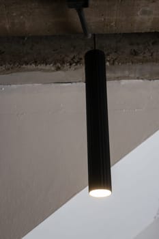 Loft modern black room interior, stock photo