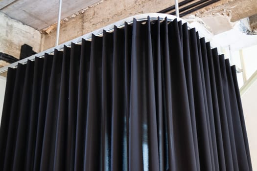 Loft modern black room interior, stock photo