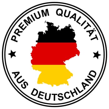 round patch " Premium Quality "" with silhouette of germany"