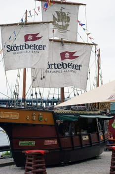 Mainz,Germany – June 26,2015: The curious stall of the Störtebeker Brewery Brewery at the Fest Bierbörse on June 26,2015 in Mainz.