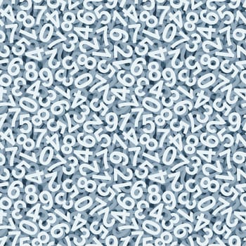 illustration of seamless background with blue colored numbers