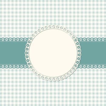 banner and empty patch on blue colored checkered background