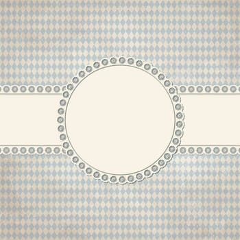 banner and empty patch on dirty blue colored Oktoberfest grunge background