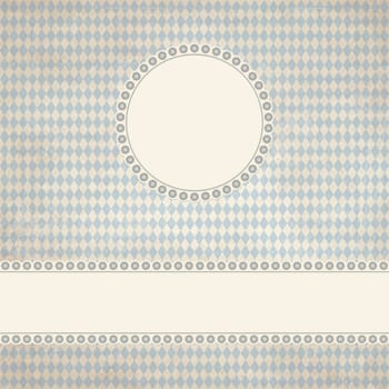 banner and empty patch on dirty blue colored Oktoberfest grunge background