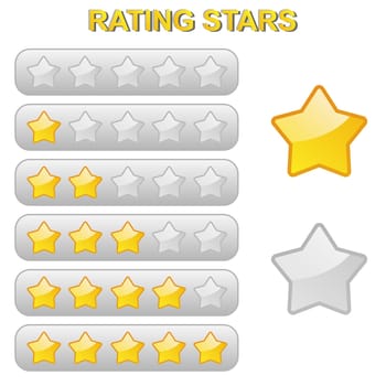 stars for goods or travel rating from 0 to 5