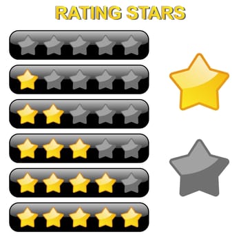 stars for goods or travel rating from 0 to 5
