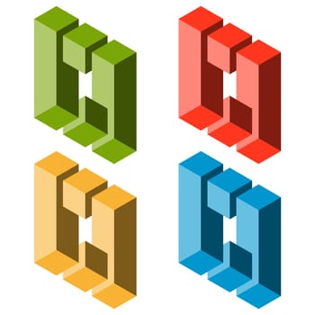 little collection of illustrated colored optical illusions