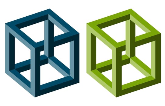 little collection of illustrated colored optical illusions