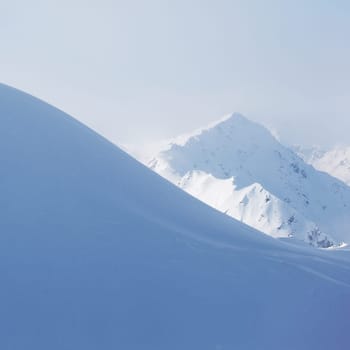 top of alps in sky