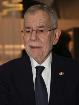 Bundespräsident der Republik Österreich Alexander Van der Bellen beim Besuch auf der Leipziger Buchmesse am 27.04.2023