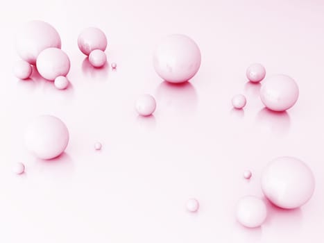 Abstract spheres of pink color