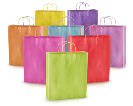 Shopping concept, empty shopping bags.