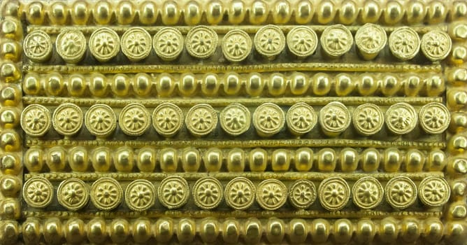 Barcelona, Spain - Dec 27th, 2019: El Carambolo plaque, replica. Catalan Museum of Archaeology, Barcelona, Spain