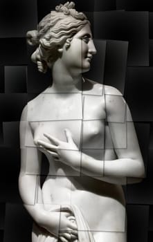 Creative picture of Venus statue - classical Greek statue of young beautiful woman