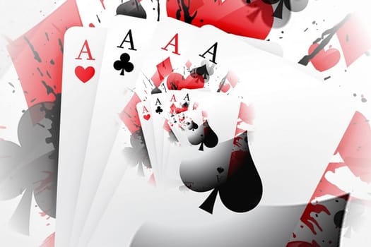 Illustration of a Background with Casino Elements. Concept of betting, gamble, game.