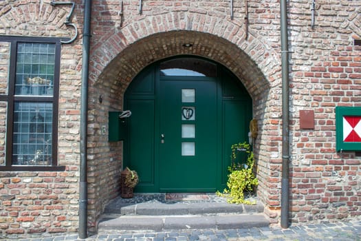 Beautiful brick house facade, Brueggen, North-Rhine Westphalia, Germany