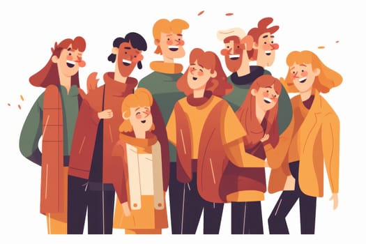 A diverse group of friends sharing a moment of laughter and happiness. Perfect for capturing the authentic and candid emotions of human relationships and friendship. AI Generative.