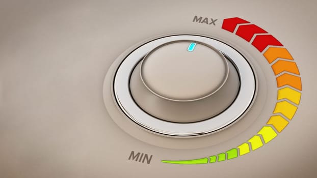 Vintage style control knob dial. 3D illustration.