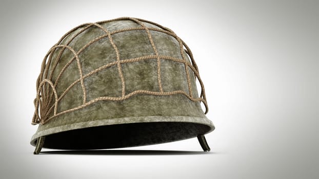 World War II helmet isolated on white background. 3D illustration.